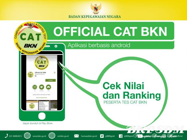 Cek Hasil SKD Sekolah Kedinasan Melalui â€œOfficial CAT BKNâ€ dalam Mobile Phone berbasis Android
